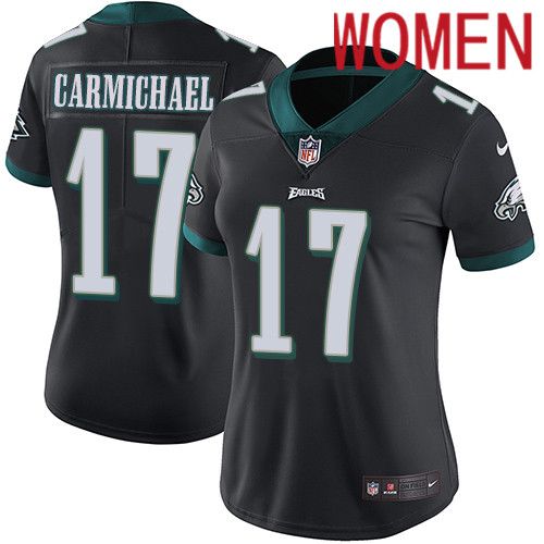 Women Philadelphia Eagles 17 Harold Carmichael Nike Black Vapor Limited NFL Jersey